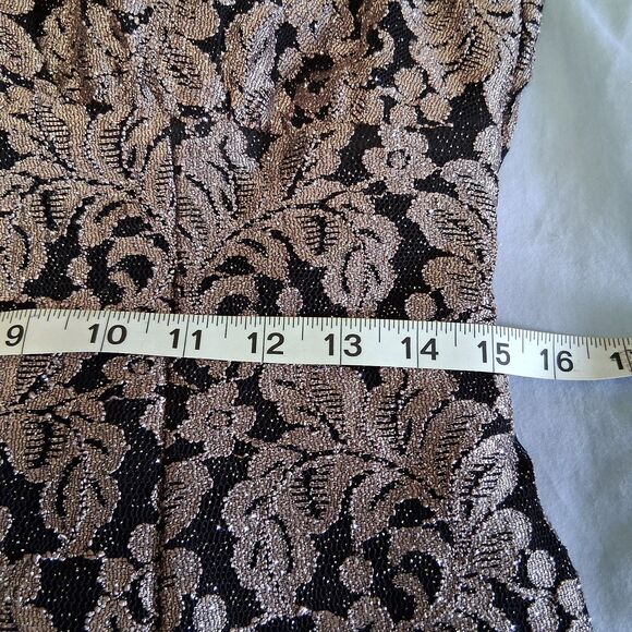 R & M Richards Womens Sleeveless Fit Flare Dress Size 14 Black Embroidered Lace - Picture 15 of 15
